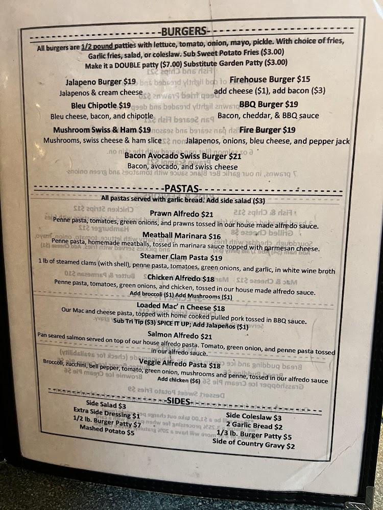 The Firehouse Restaurant & Lounge Menu image 1