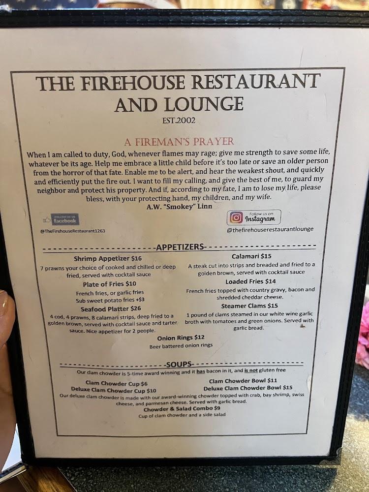 The Firehouse Restaurant & Lounge Menu image 3